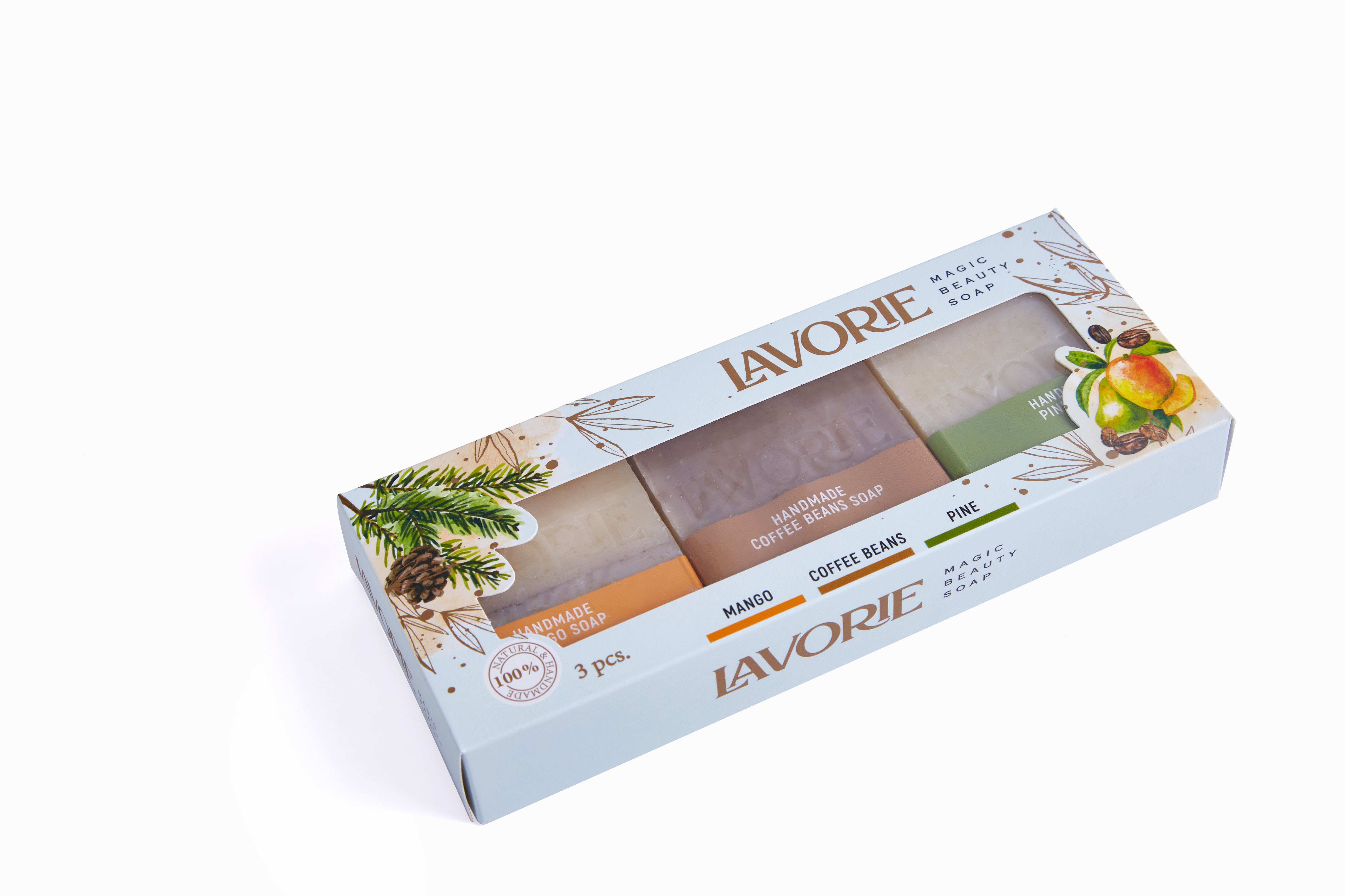 LAVORIE MANGO OLIVE OIL & COFFEE BEAN OLIVE OIL & PINE SOAP 